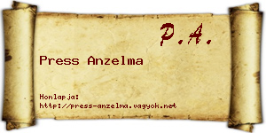 Press Anzelma névjegykártya